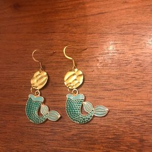 Handmade mermaid tail earrings nwot